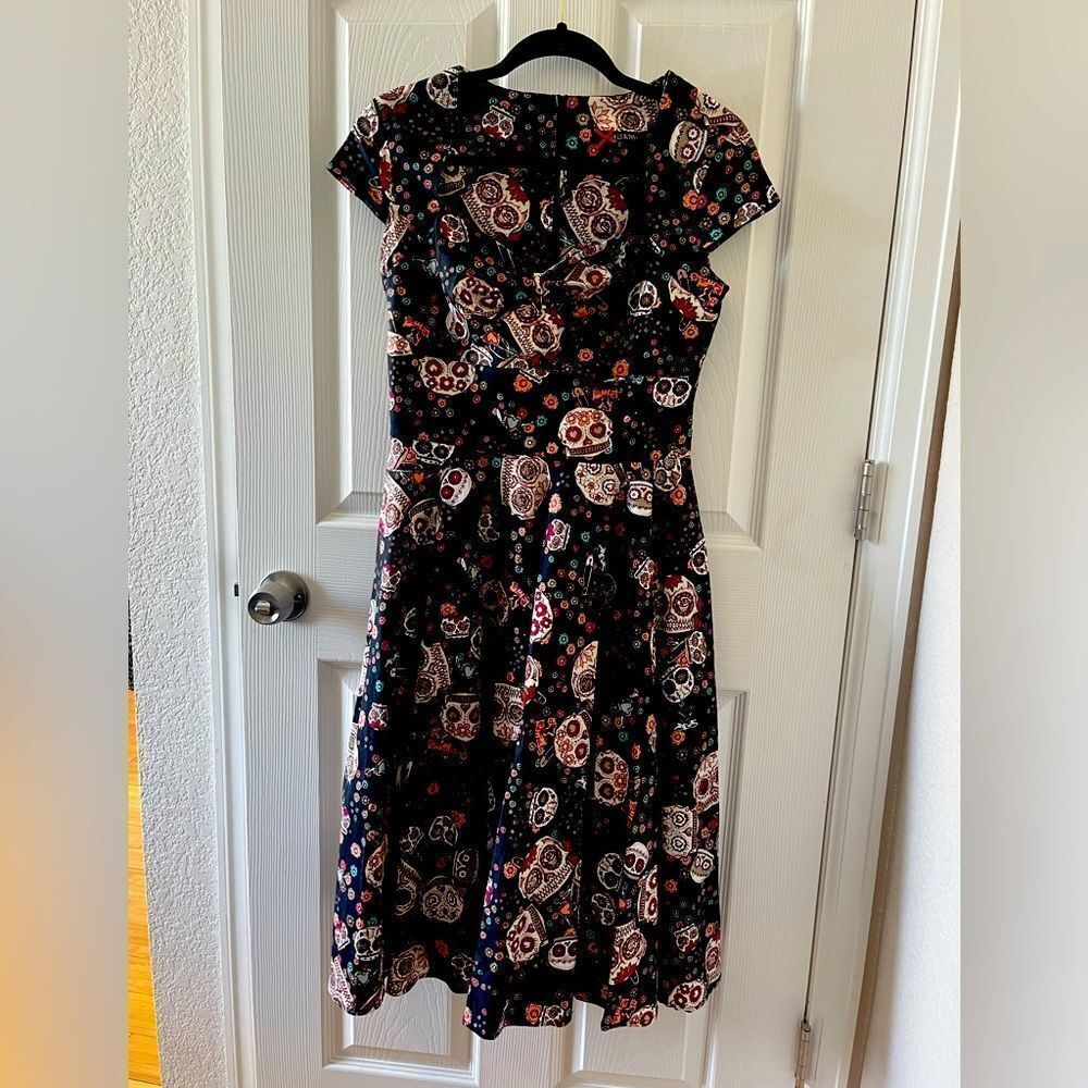 Hell Bunny Vixen Black Skull Dress